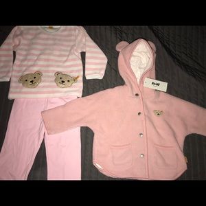 Steiff baby clothes and With jacket. New